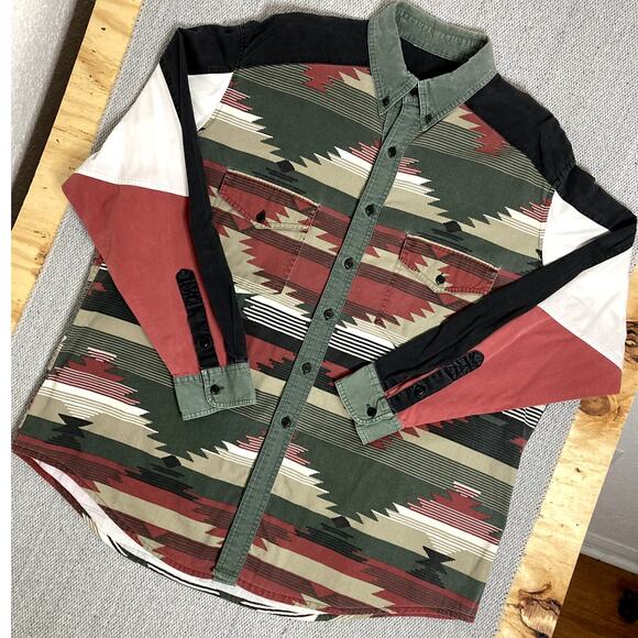 No Brand Other - Vtg Western Shirt Men's XXL Multicolor Navajo Southwest Abstract Color Block